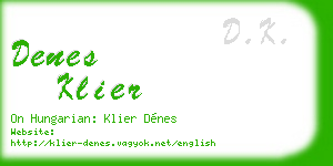 denes klier business card